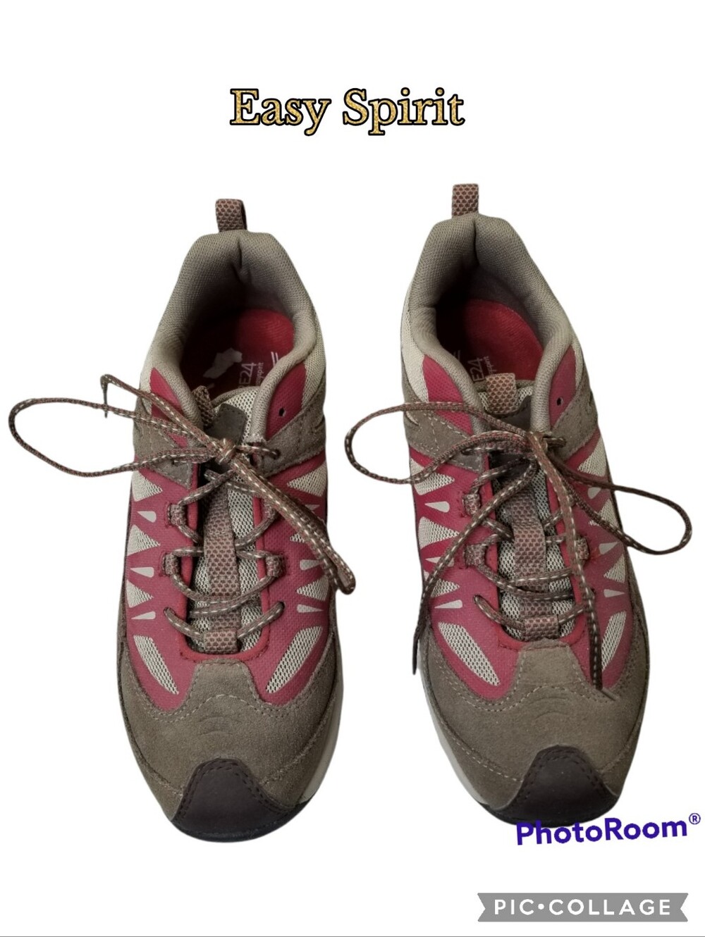 Easy Spirit sneakers-shoes Explore24 easy weather grey maroon black laces sz 8